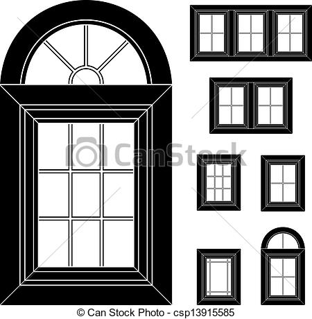 House Window Clipart Vector Plastic Window Black