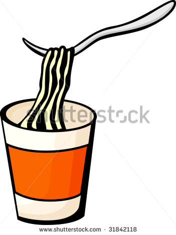 Instant Noodles Soup Cup And Fork Stock Vector 31842118   Shutterstock