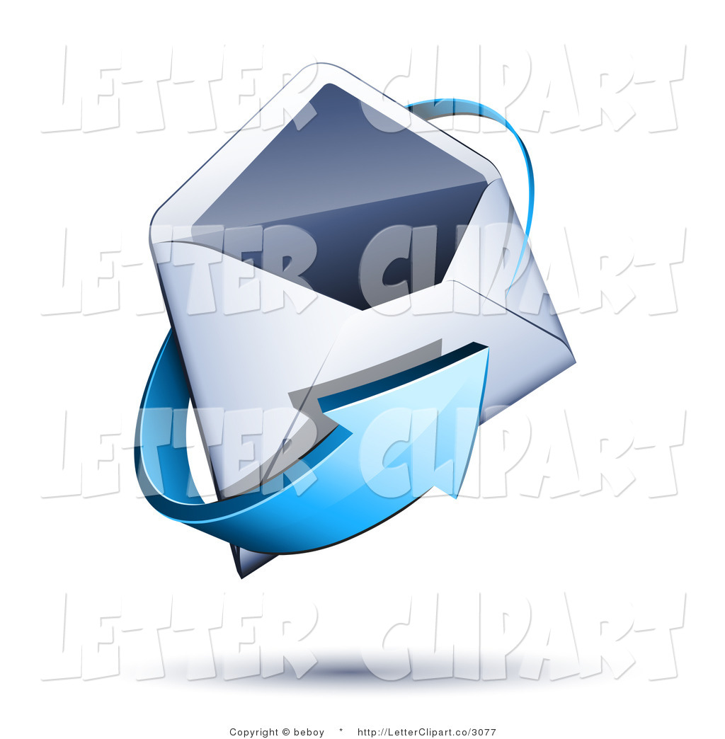 Larger Preview  Clip Art Of A Blue Arrow Circling An Open White    