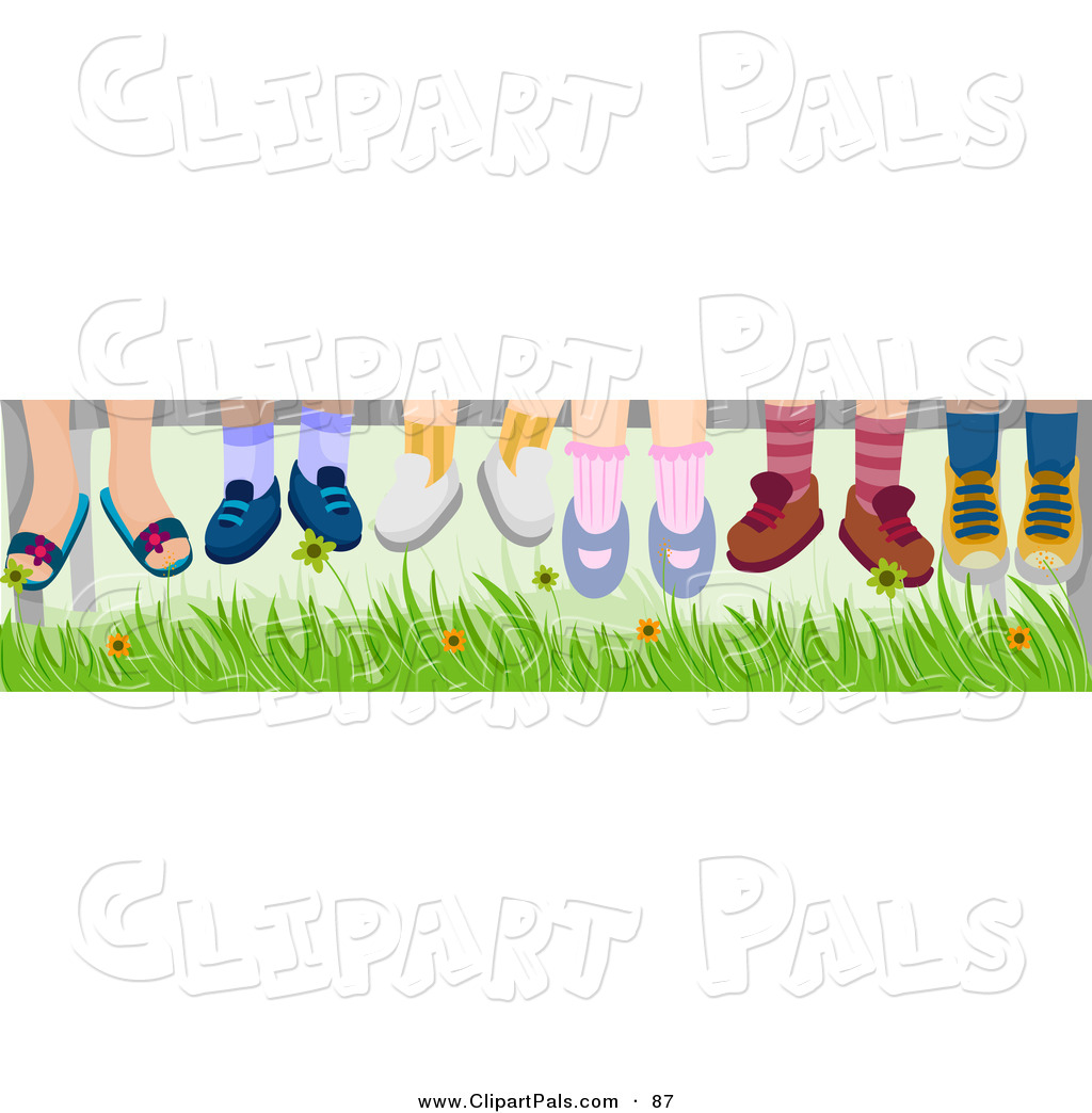 Larger Preview  Pal Clipart Of A Group Of Six Pairs Of Children S Feet    