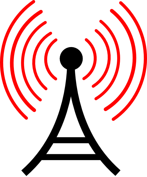 Radio Antenna Red Waves Clip Art At Clker Com   Vector Clip Art Online