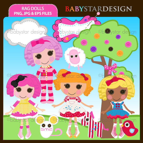 Rag Dolls Clipart Lalaloopsy Inspired Instant By Babystardesign