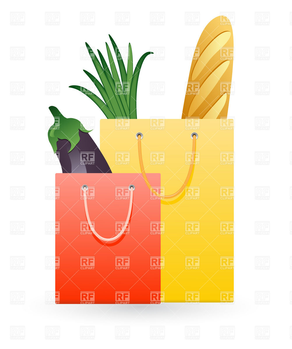 Shopping Bag Full Of Products Food And Beverages Download Royalty