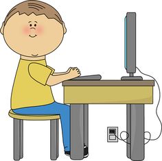 Student Sitting At Desk Clip Art Student Using Computer Clip Art Image