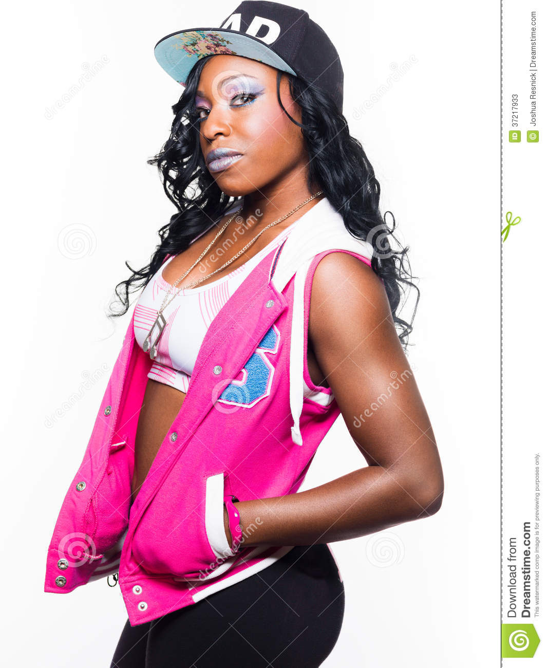 Trendy African American Female Rapper Portrait Stock Photos   Image