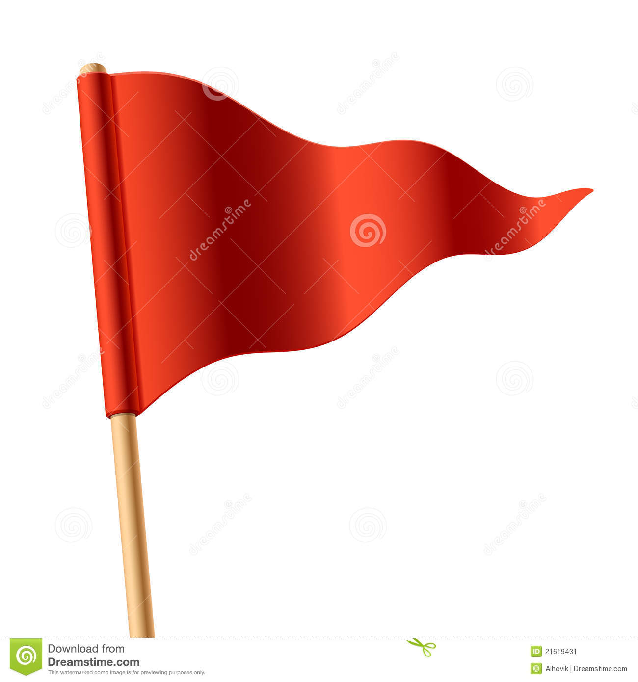Triangle Flag Banner Clipart Waving Red Triangular Flag