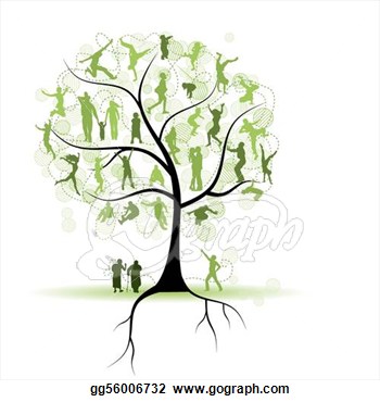 Vector Art   Family Tree Relatives People Silhouettes  Clipart    