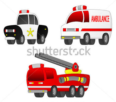Vehicles  Fire Engine Ambulance Police Stock Vector   Clipart Me