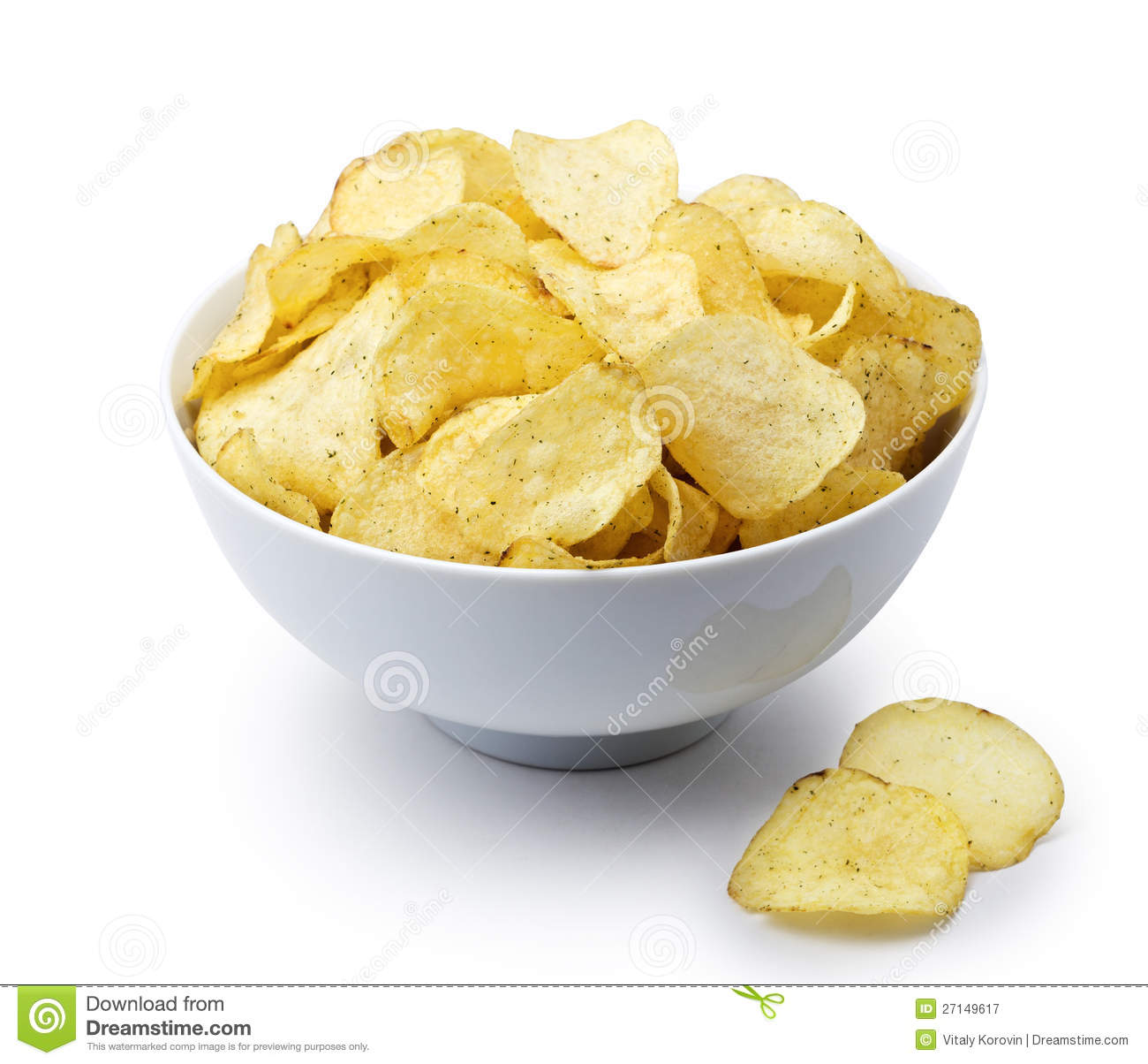 Bowl Of Potato Chips Royalty Free Stock Photography   Image  27149617