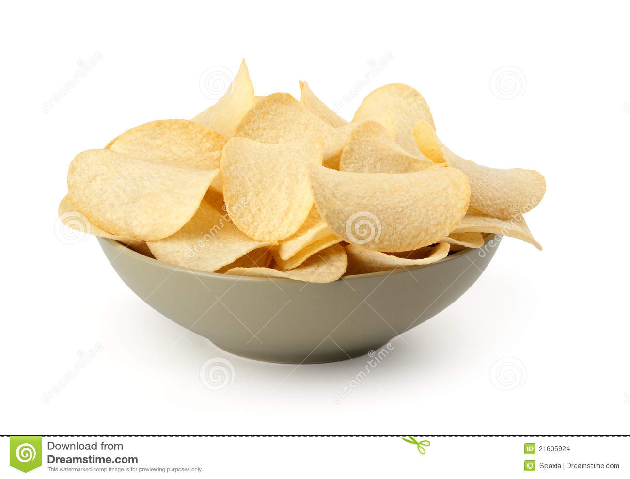 Bowl Of Potato Chips Stock Images   Image  21605924