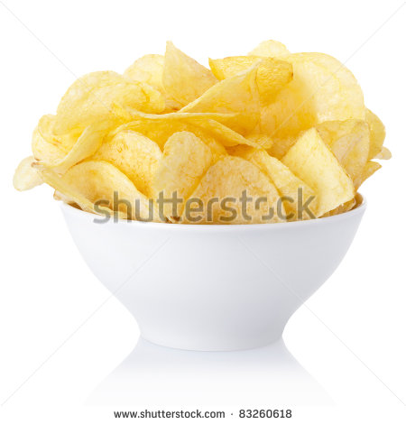 Bowl Potato Chips Clipart Potato Chips Bowl Isolated On