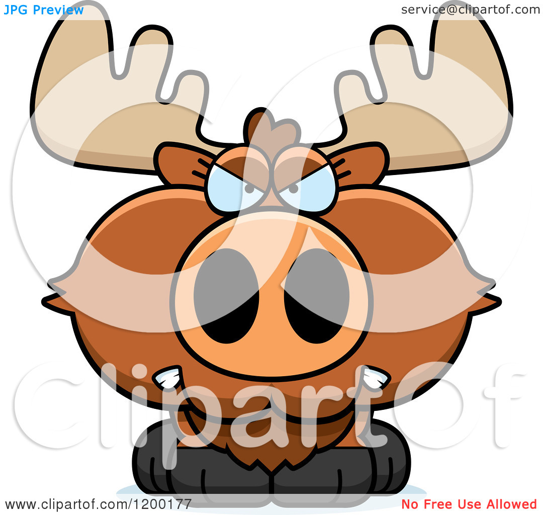 Cartoon Of A Mad Moose Calf   Royalty Free Vector Clipart By Cory