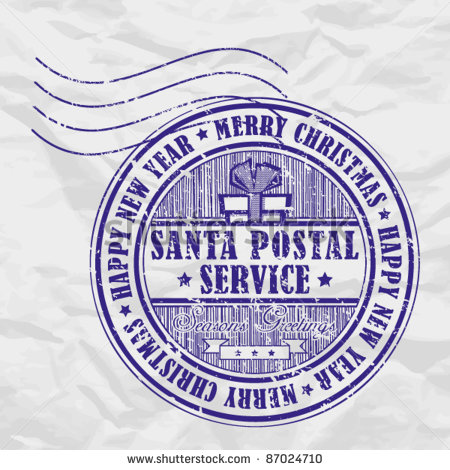 Christmas Postage Stamp On A Paper Background  Vector Illustration