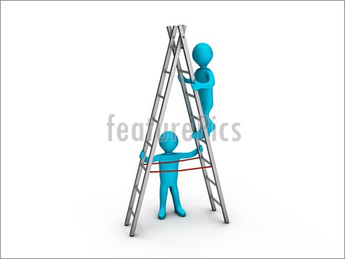 Climbing Ladder Clipart Person Climbing A Ladder