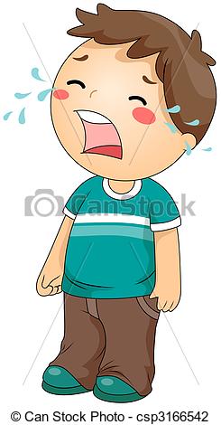 Clip Art Of Crying   Boy Crying Csp3166542   Search Clipart    