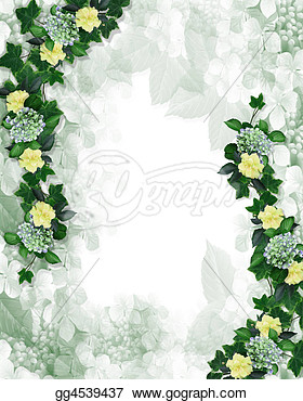 Clipart   Hydrangea And Ivy Border  Stock Illustration Gg4539437
