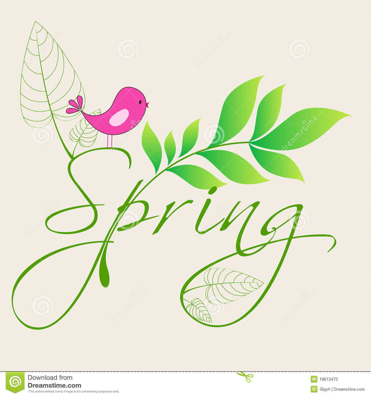Cute Spring Bird Illustration Stock Photo   Image  18613470