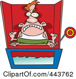 Free Rf Clip Art Illustration Of A Cartoon Man Sitting On Dunk Tank