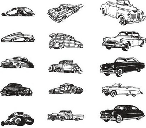 Free Various Vintage Car Vector Collection   Free Vector Download