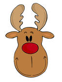 Funny Reindeer Face    Clipart Graphic