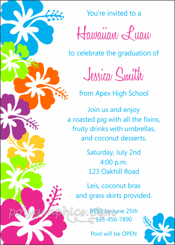Hawaiian Luau Hibiscus 2 Card Details