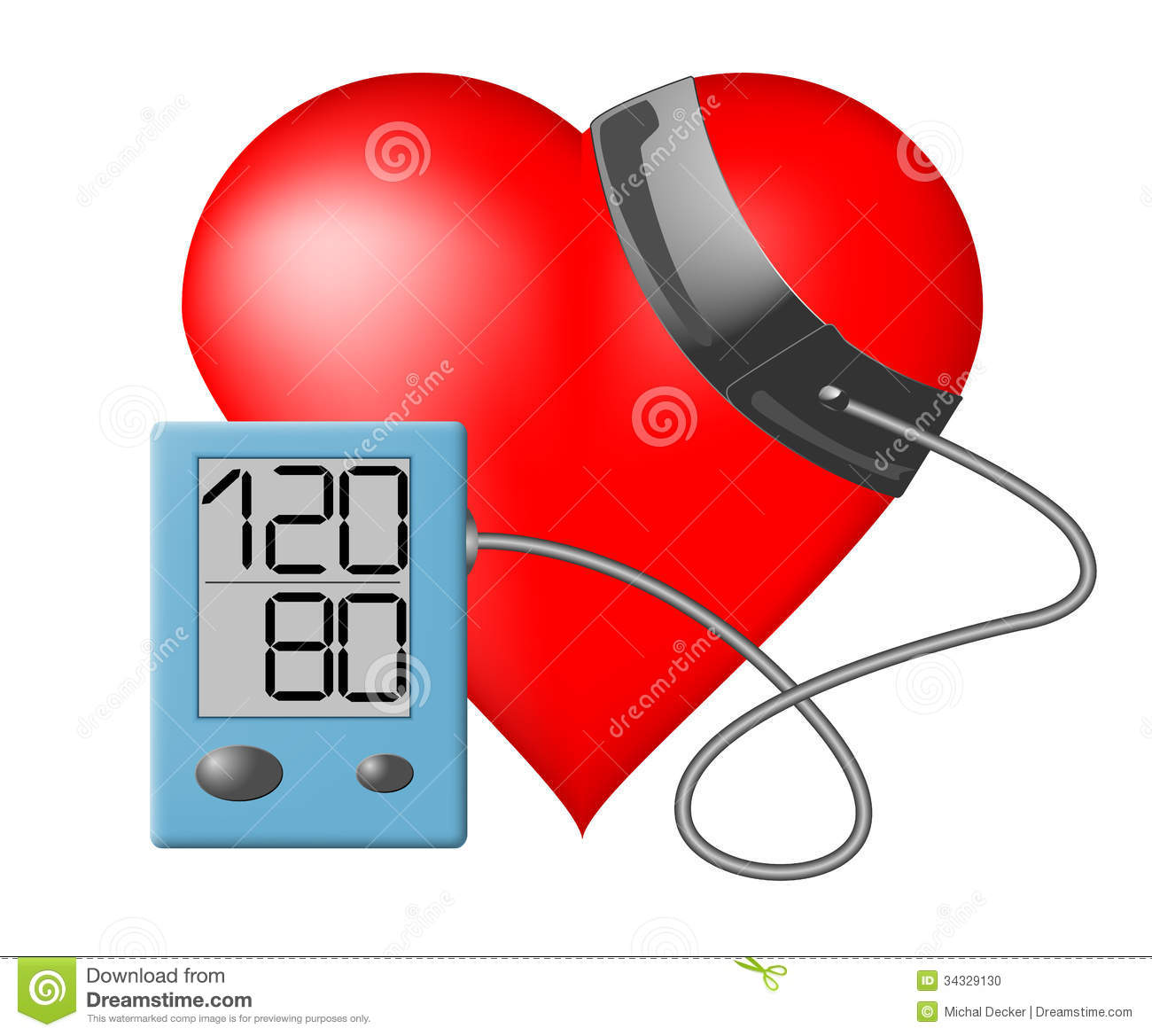 Heart   Blood Pressure Monitor Stock Photo   Image  34329130