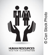 Human Resources Over Beige Background Vector Illustration