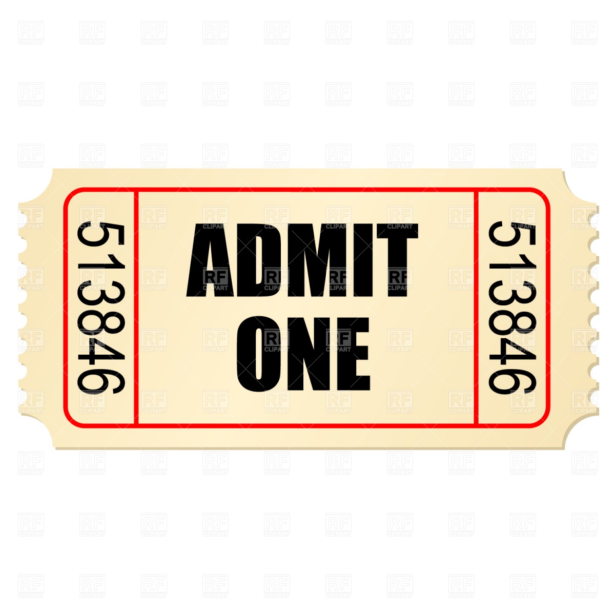 Movie Ticket Stub 881 Objects Download Royalty Free Vector Clipart