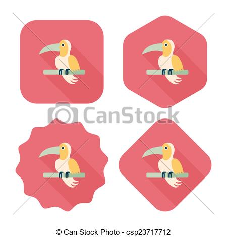 Pet Parrot Flat Icon With Long Shadow Eps10   Csp23717712