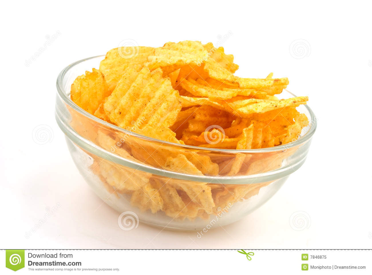 Potato Chips In A Bowl Royalty Free Stock Photo   Image  7846875