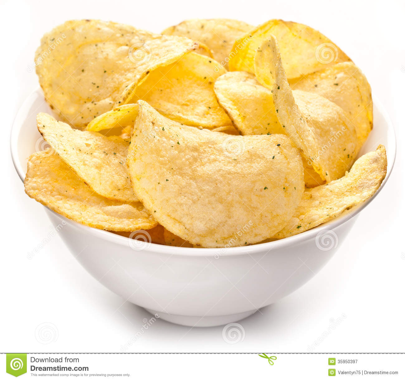 Potato Chips In A Bowl  Royalty Free Stock Photography   Image    