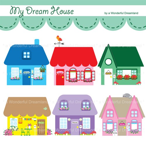 Printable Clip Art Digital Pdf Png File   My Dream House