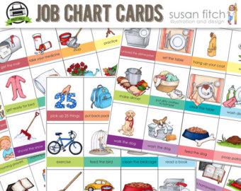 Printable Job Chart Chore Chart Cards