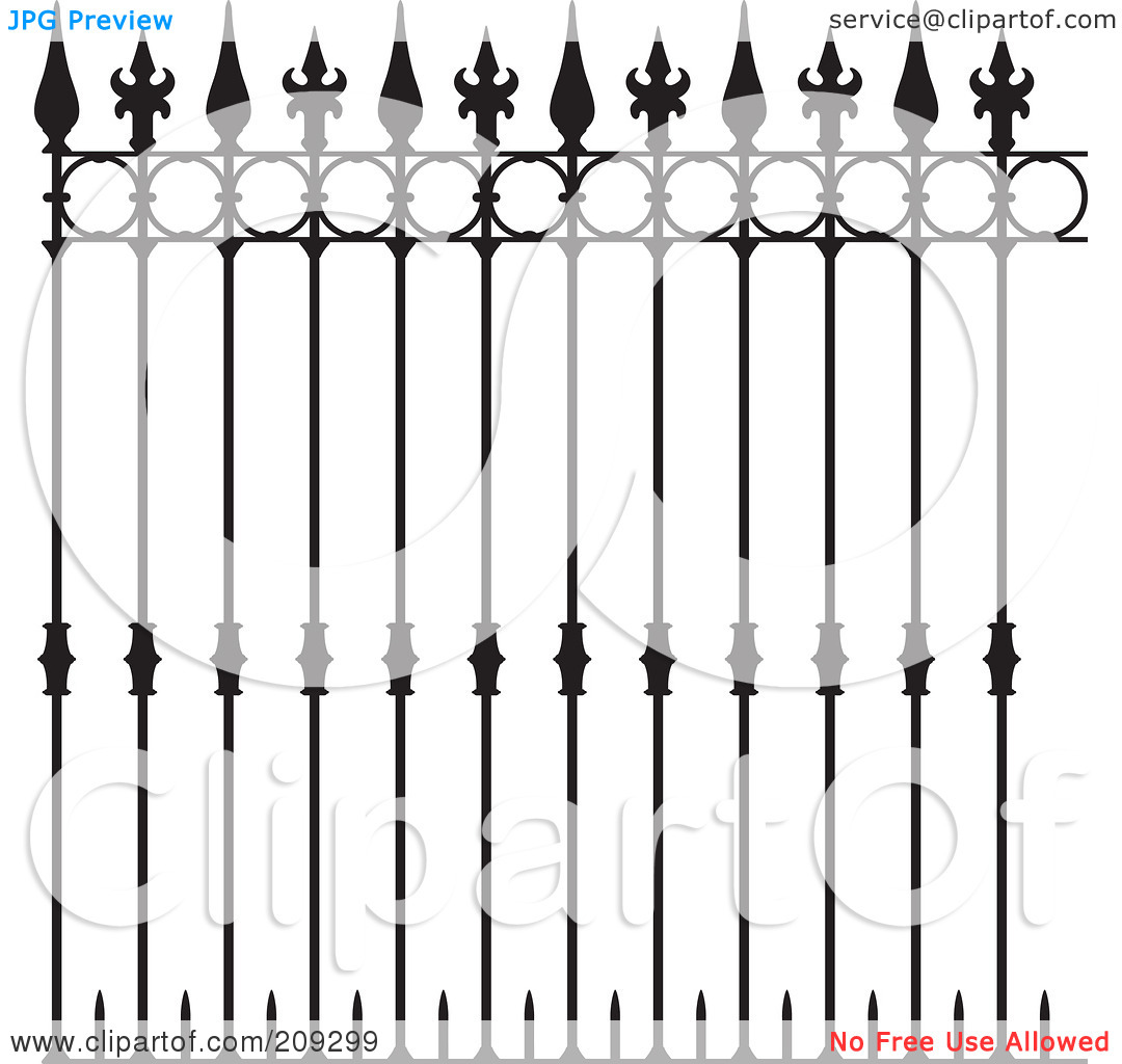 Royalty Free  Rf  Clipart Illustration Of Ornate Wrought Iron Fencing