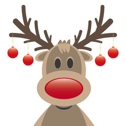 Rudolph Reindeer Red Nose Christmas Balls Stock Vector