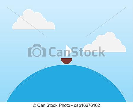 Sailboat On A Large Round Body Of Water