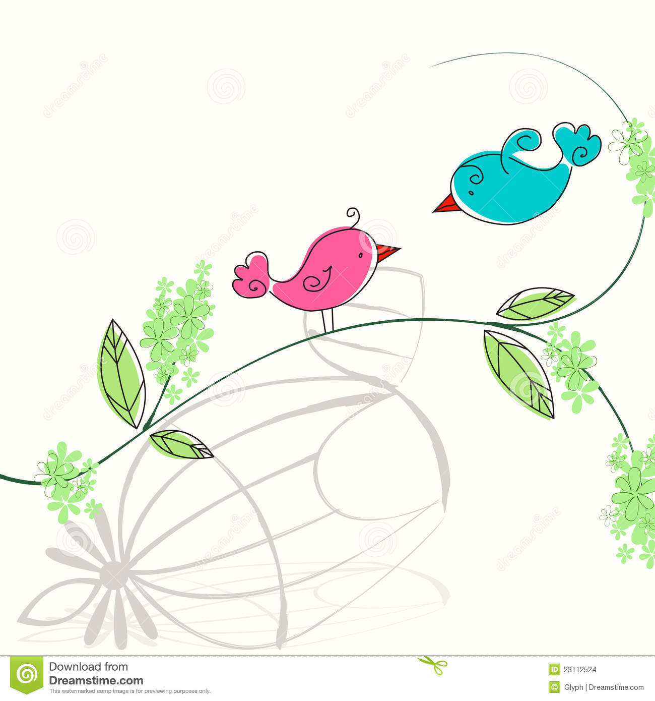 Spring Bird Clipart Cute Spring Birds Illustration
