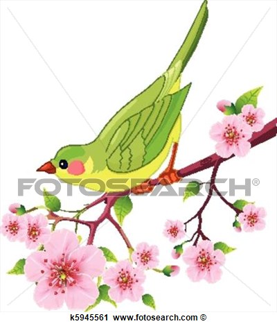 Spring Bird View Large Clip Art Graphic
