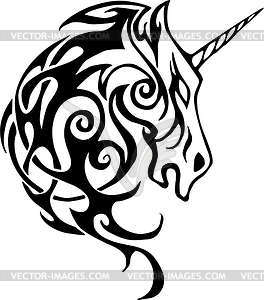 Unicorn Tattoo   Color Vector Clipart