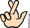 Vector Clip Art Image Of A Crossed Fingers