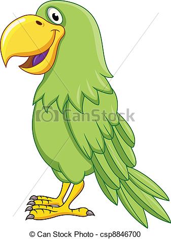 Vector Clipart Of Green Parrot   Vector Illustration Of Green Parrot