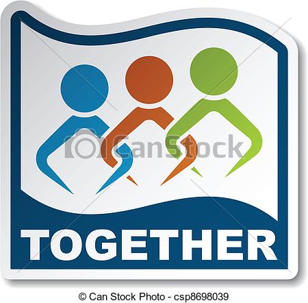Vector   Vector Together Joined People Sticker   Stock Illustration