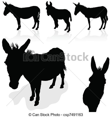 Vectors Of Donkey Black Silhouette   Donkey Black Vector Silhouette On