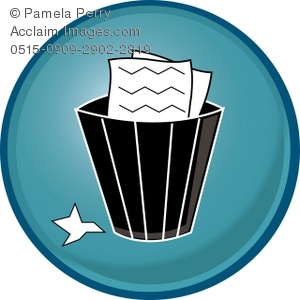 Wastepaper Basket Icon Button Royalty Free Clip Art Picture