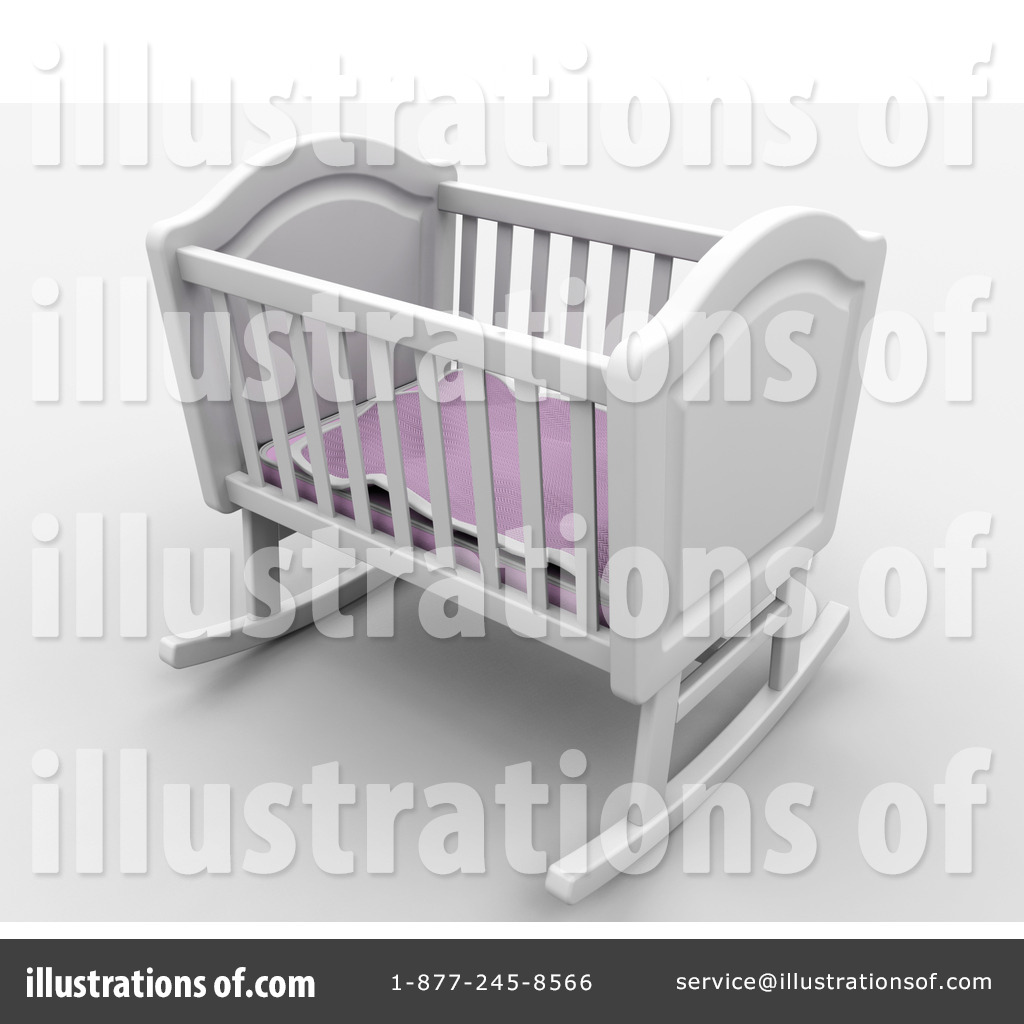 Baby Cot Clipart Black And White Royalty Free  Rf  Crib Clipart