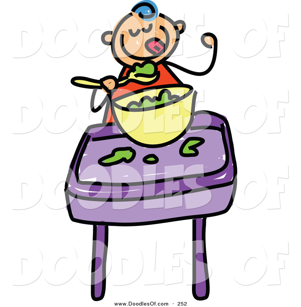 Baby Eating Clipart Happy Baby Boy Eating Food