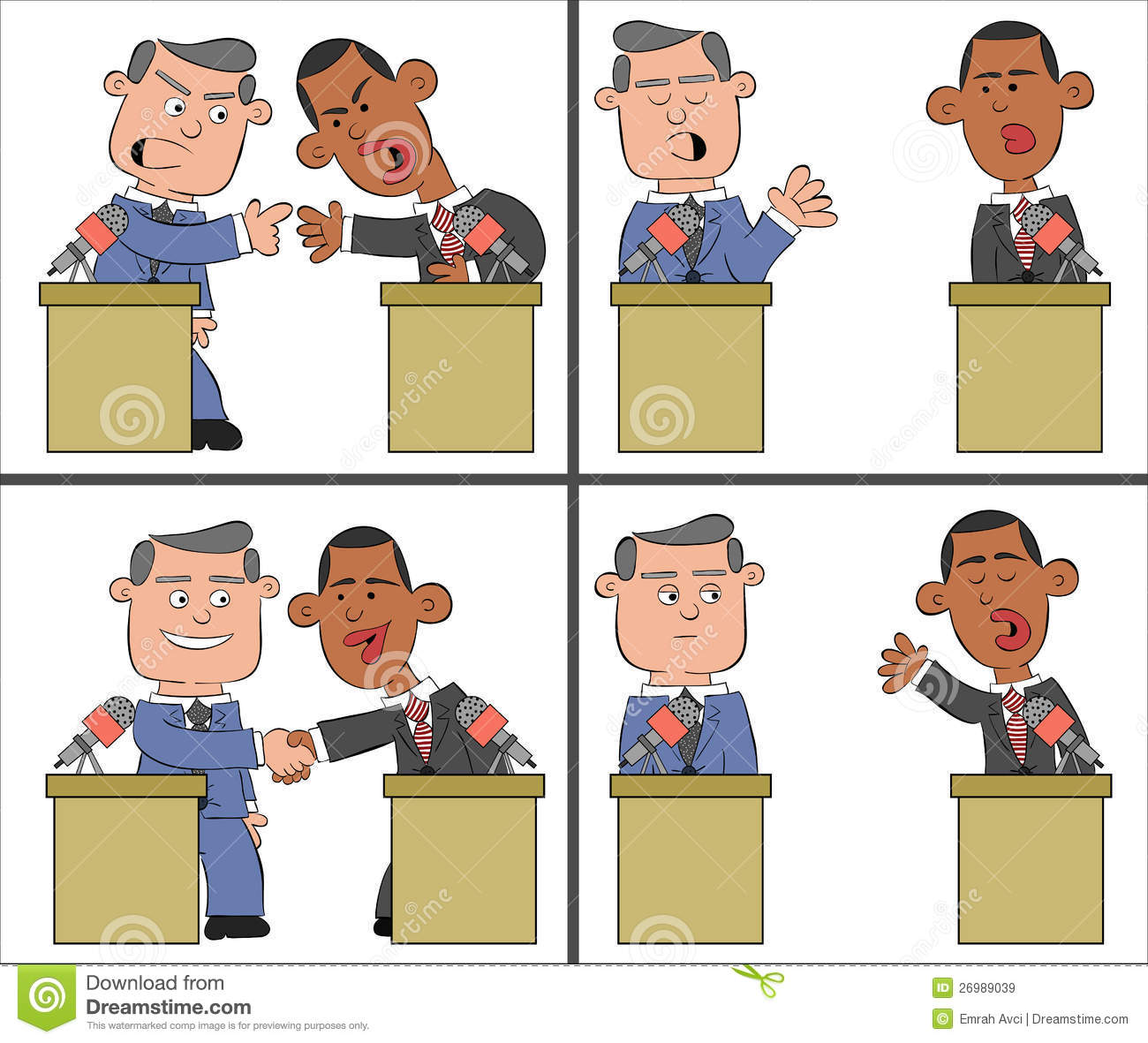 Barack Obama And Mitt Romney Cartoon 2 Editorial Stock Image   Image