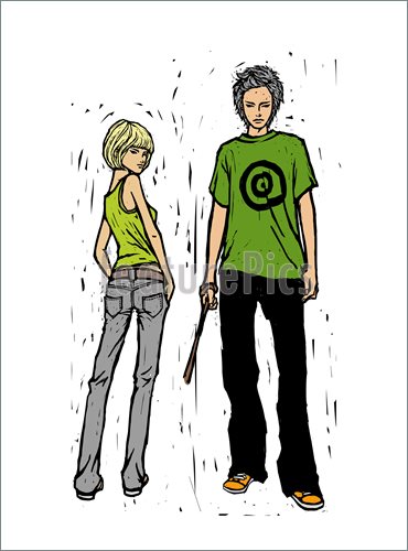 Boyfriend And Girlfriend Clipart Portrait Of Couple Is Standing