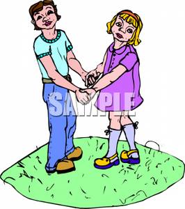 Boyfriend And Girlfriend Holding Hands Clipart Image 