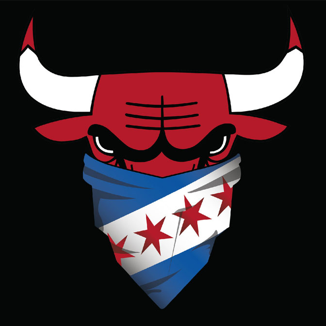 Bulls Chicago Flag Bandana Face Shirt   Crosstownteescrosstowntees